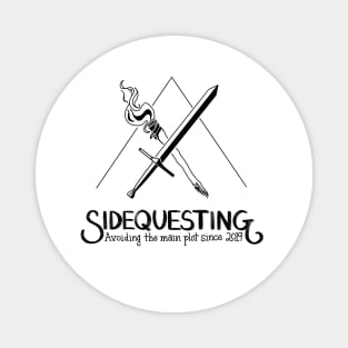 Sidequesting Logo, front and back - Black Magnet